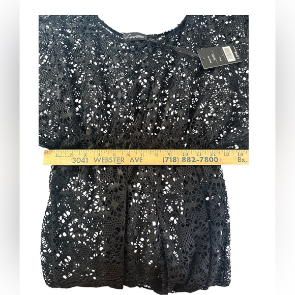 NWT Love University Semi-Sheer Black Lace Swimsuit Coverup Dress Size‎ Large - Picture 3 of 7
